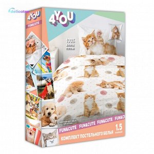 КПБ 1.5 поплин Fun&Cute (70х70) рис. 16084-1/16085-1/8672-6 Cute kittens