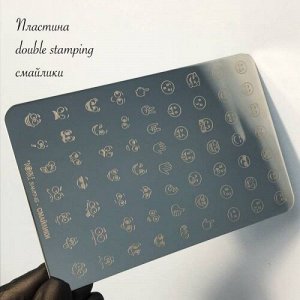 Пластина для стемпинга Смайлики Double Stamping