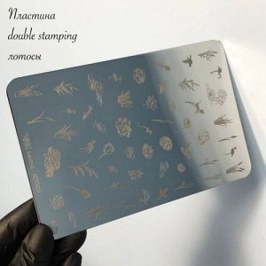 Пластина для стемпинга Лотосы Double Stamping