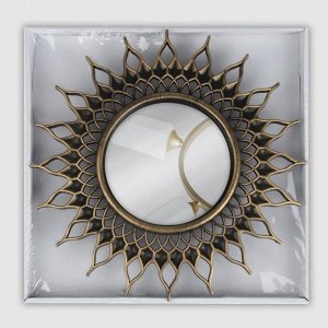 Зеркало настенное «Солнце», d зеркальной поверхности 10,5 см, цвет «состаренное золото»