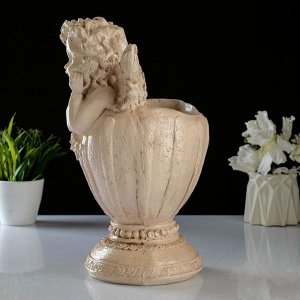 Фигурное кашпо "Ангел в вазе", состаренный 35см