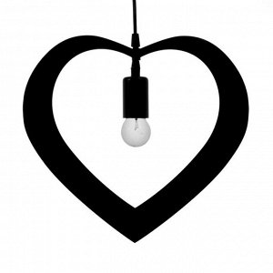 Светильник подвесной "Сердце" 1х40Вт E27 черный