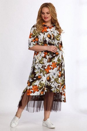 Платье, юбка Angelina & Сompany 555 оранж-черный