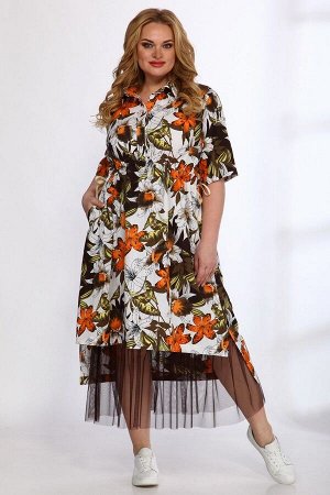 Платье, юбка Angelina & Сompany 555 оранж-черный