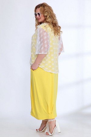 Блуза, платье Angelina & Сompany 530 желтый-белый