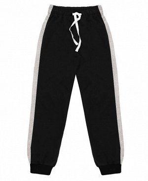 Спортивные брюки для мальчика чёрного цвета с лампасами Цвет: черный