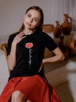 Футболка с принтом. Цвет черная