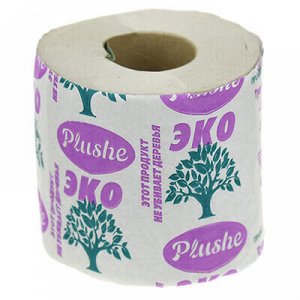 Туалетная бумага 1-слойная "EcoPlushe" 35м, серый (Россия)