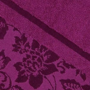 Полотенце махровое 50х90см, гладкокрашенное, 375г/м2, пурпур