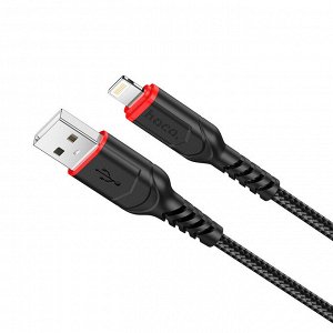 Кабель USB HOCO X59 Victory, USB - Lightning, 2.4А, 1 м, черный