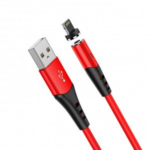 Зарядный Кабель USB HOCO X60 Honorific, for Lightning, 2А, 1 м, черный, с магнитным выходом