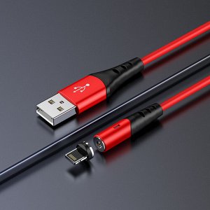 Кабель USB HOCO X60 Honorific, for Lightning, 2А, 1 м, черный, с магнитным выходом