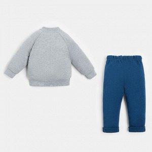 Комплект: джемпер и брюки Крошка Я «Леопарды», цвет серый/синий, рост