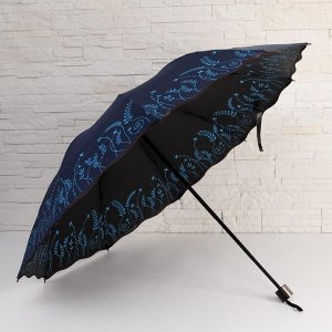 Зонт механический «Веточки», ветроустойчивый, 4 сложения, 10 спиц, R = 51 см, цвет МИКС