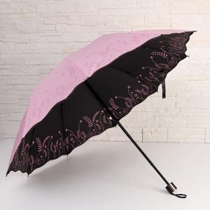 Зонт механический «Веточки», ветроустойчивый, 4 сложения, 10 спиц, R = 51 см, цвет МИКС
