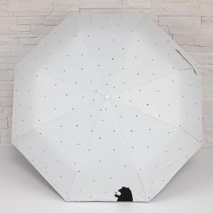 Зонт автоматический «Bear», ветроустойчивый. 3 сложения, 8 спиц, R = 49 см, цвет МИКС