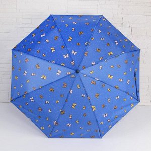 Зонт автоматический «Бабочки», 3 сложения, 8 спиц, R = 48 см, цвет МИКС