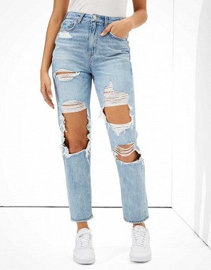 American Eagle AE Ripped Highest Waist Mom Jean