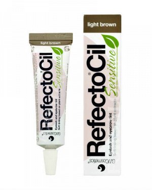 Краска-гель для бровей и ресниц антиалергенная RefectoCil Sensitive Light Brown светло-коричневая, 15 мл.