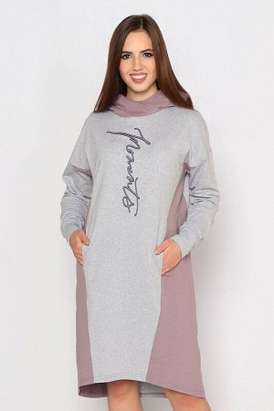 MARGO Платье серый меланж/какао