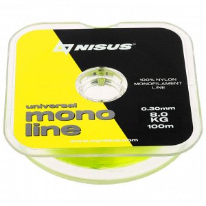 Леска NISUS MONOLINE Fluorescent Yellow 0,30 мм/100 м