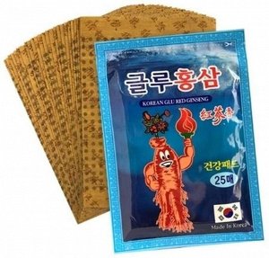 НОВИНКА!!! Пластырь Korean Glu Red Ginseng с глюкозамином и корнем красного женьшеня