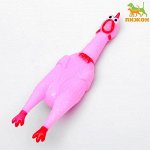 Игрушка пищащая &quot;Задумчивая курица&quot; для собак, 28 см, розовая
