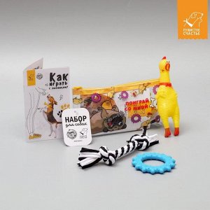 Игрушки для собаки «Поиграй со мной» курица, игрушка, канат