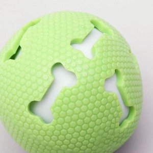 Мячик с косточками, 7 см, со светом, зелёный