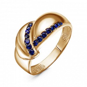 Artefakt Позолоченное кольцо с фианитами синего цвета - 1397 - п
