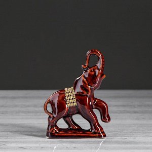 Набор статуэток "Слоны", 7 предметов, коричневый, керамика