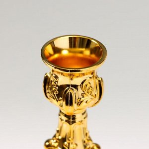 Подсвечник металл на 1 свечу "Царский" золото 17х6х6 см