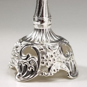 Подсвечник металл на 1 свечу "Виноградная лоза" серебро 18,5х6х6 см