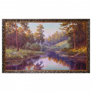 Картина "Озеро в лесу" 106х66(60*100) см