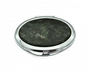 Зеркало с накладкой из актинолита овальное 71*63*10мм, серебристое