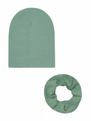 Комплект шапка+шарф оливковый