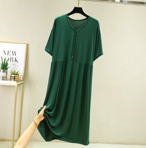 Женское платье с пуговицами, цвет зеленый