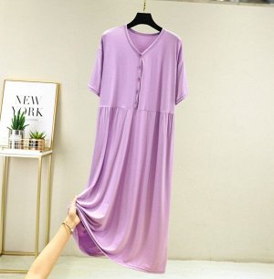 Женское платье с пуговицами, цвет фиолетовый