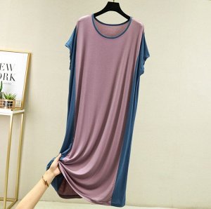 Женское платье, цвет фиолетовый, синие вставки