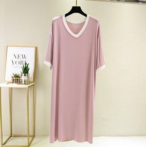 Женское платье, белая окантовка, цвет светло-розовый
