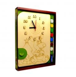 Часы деревянные под роспись с красками Крысёнок (8096)