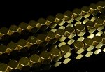 Бусины из Гематита многогранник 9*9мм цв.золото