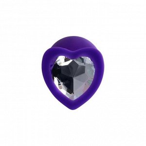Анальная втулка ToDo by Toyfa Diamond Heart, силикон, цвет фиолетовый, 8 см, d=3 см