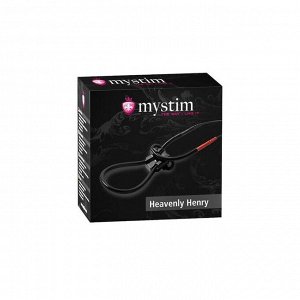 Лассо для пениса Mystim Heavenly Henry, электростимуляция, силикон, цвет чёрный, 36 см