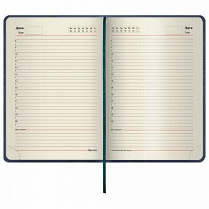Ежедневник недатированный А5 (138х213 мм) BRAUBERG "Stylish", кожзам, гибкий, 160 л., синий, 126223