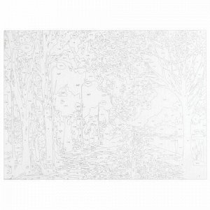 Картина по номерам А3, ОСТРОВ СОКРОВИЩ "Прогулка под дождем", акриловые краски, картон, 2 кисти, 663234