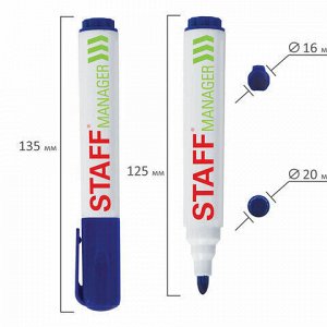 Маркеры стираемые для белой доски НАБОР 4 ЦВЕТА, STAFF "Manager", 5 мм, с клипом, 151495