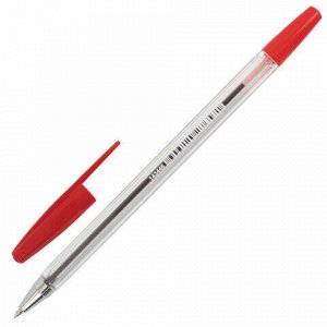 Ручка шариковая BRAUBERG &quot;M-500 CLASSIC&quot;, КРАСНАЯ, корпус прозрачный, узел 0,7 мм, линия письма 0,35 мм, 143446