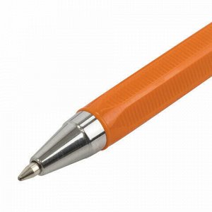 Ручка шариковая BRAUBERG "M-500 ORANGE", ЧЕРНАЯ, корпус оранжевый, узел 0,7 мм, линия письма 0,35 мм, 143449