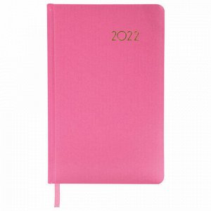 Ежедневник датированный 2022 А5 138x213 мм BRAUBERG "Select", балакрон, розовый, 112780